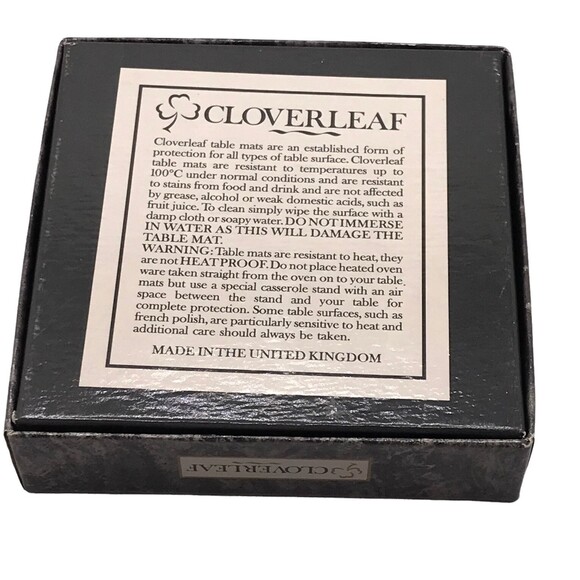 Cloverleaf Coasters Pink Purple Green Floral 6 Vintage Dining Decorative - Picture 4 of 5